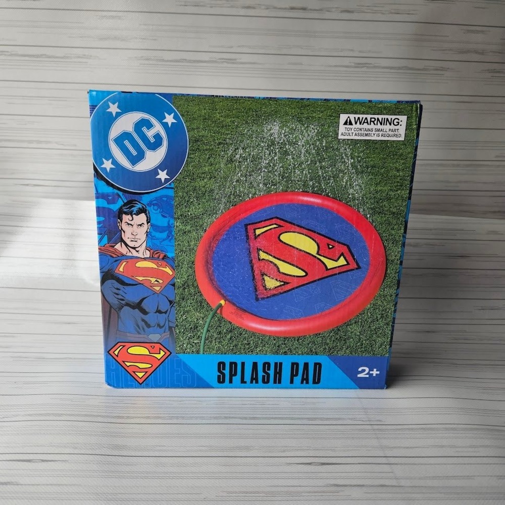 DC Comics Superman Splash Pad Kids 60" Blue Red Superhero Water Toy SMSP150